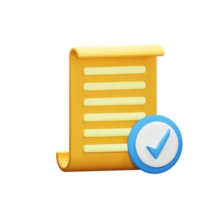 Verified Document  3D Icon