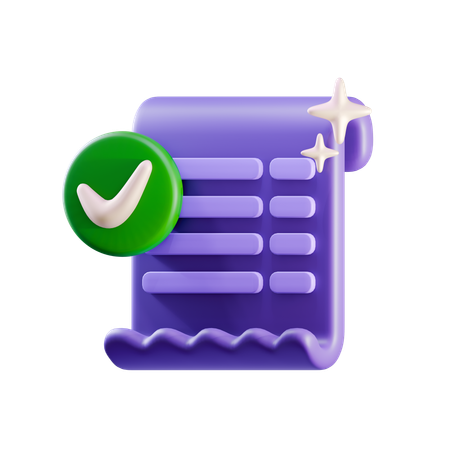 Verified document  3D Icon