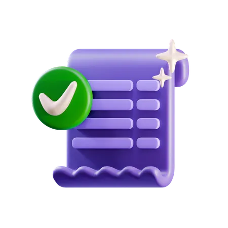 Verified document  3D Icon