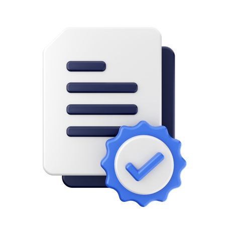 Verified Document  3D Icon