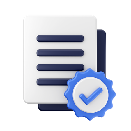 Verified Document  3D Icon