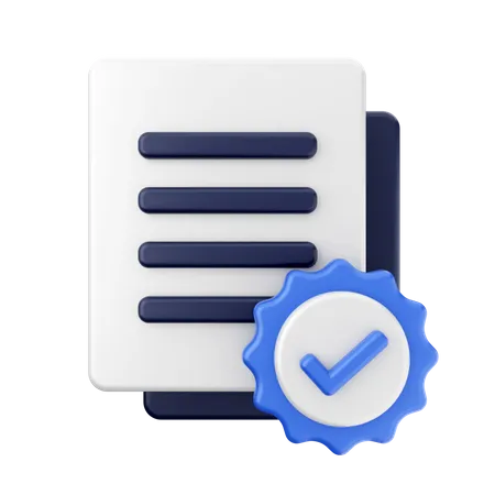 Verified Document  3D Icon