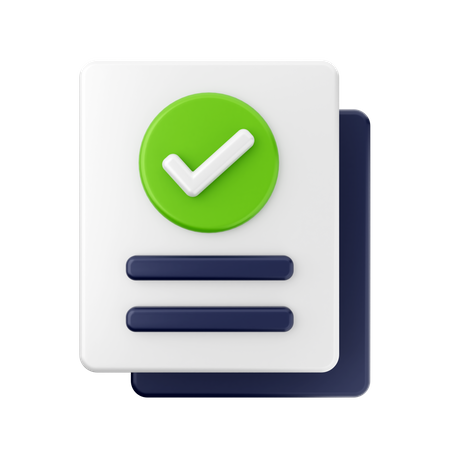 Verified Document  3D Icon