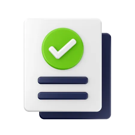 Verified Document  3D Icon