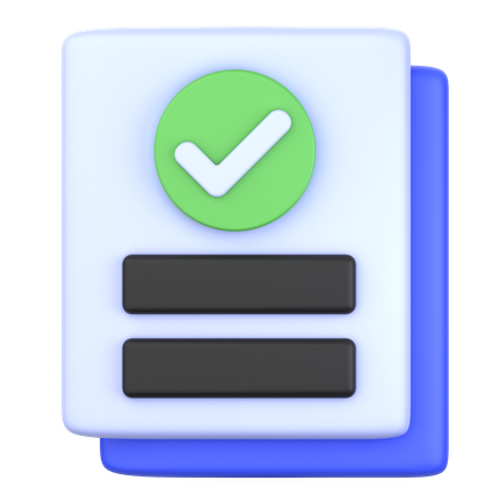 Verified Document  3D Icon