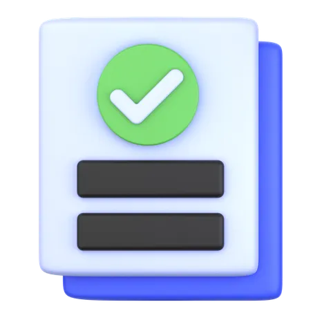 Verified Document  3D Icon