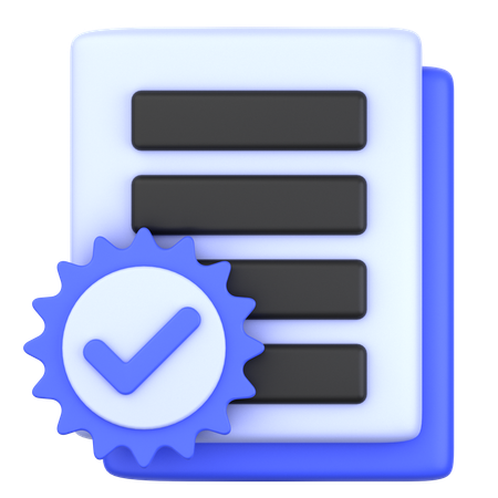 Verified Document  3D Icon