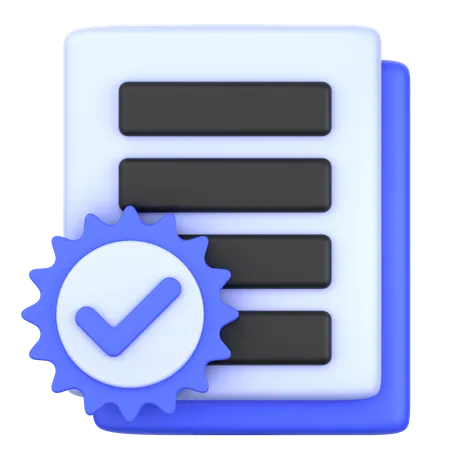 Verified Document  3D Icon