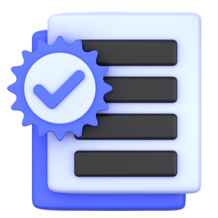 Verified Document  3D Icon