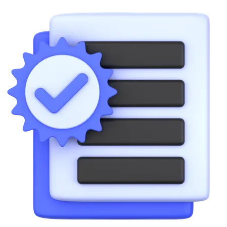 Verified Document  3D Icon