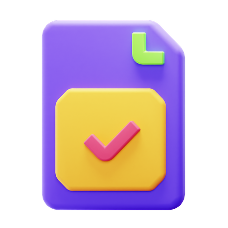 Verified Document  3D Icon