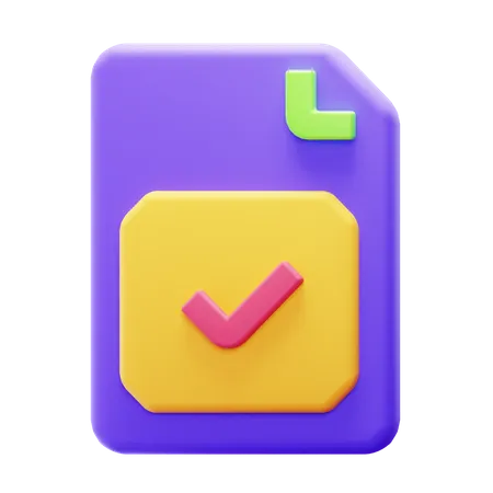 Verified Document  3D Icon