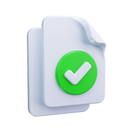 Verified Document  3D Icon