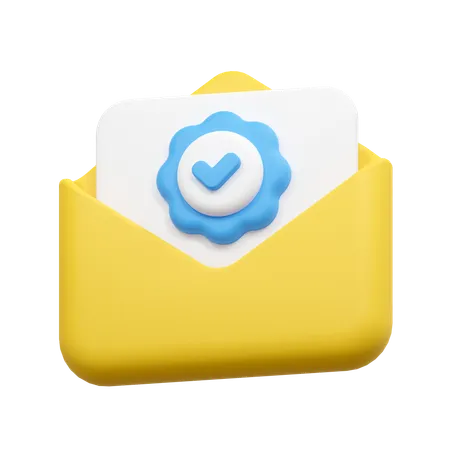 Verified Email Illustration 3D Icon