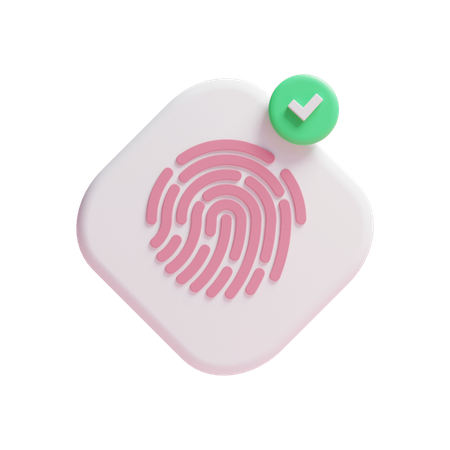 Verified Fingerprint  3D Icon