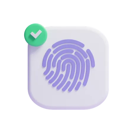 Verified Fingerprint  3D Icon