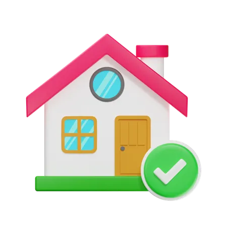 Verified House  3D Icon