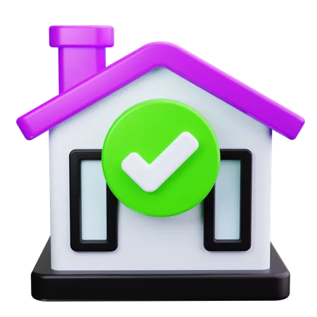 Verified House  3D Icon