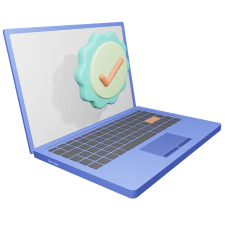 Verified Laptop  3D Icon