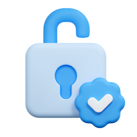 Verified padlock  3D Icon