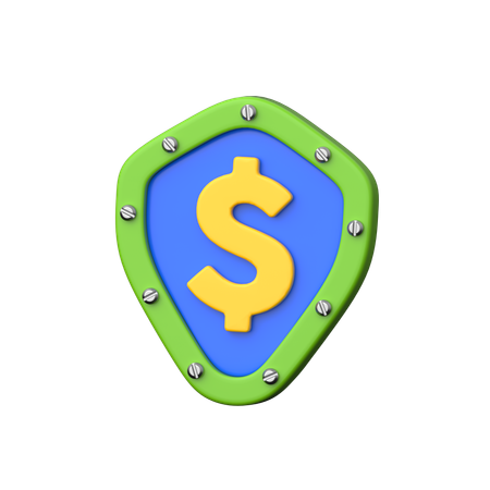 Verified payment protection shield.  3D Icon