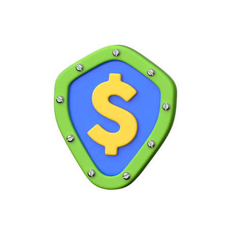 Verified payment protection shield.  3D Icon