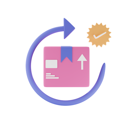 Verified return  3D Icon