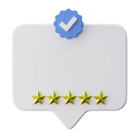 Verified Review Bubble Text  3D Icon