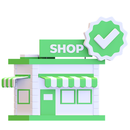 Verified store  3D Illustration