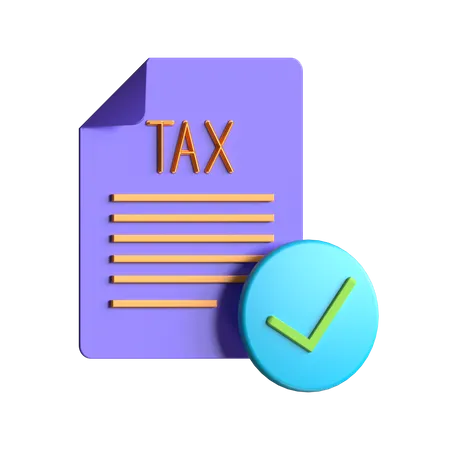 Verified Tax Paper  3D Illustration