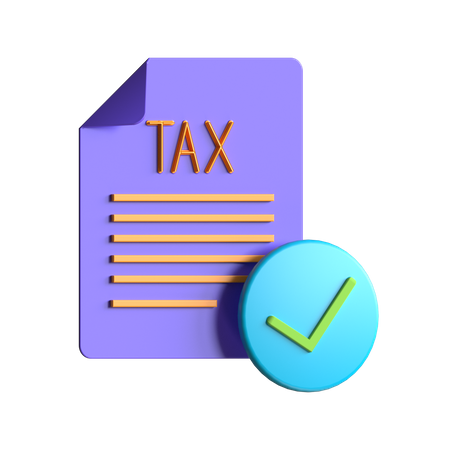 Verified Tax Paper 3D Illustration