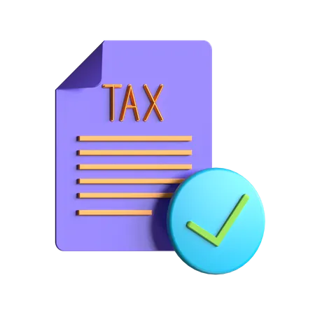 Verified Tax Paper 3D Illustration