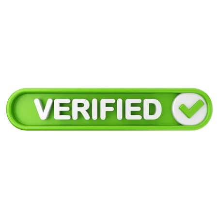 Verified Text Button  3D Icon