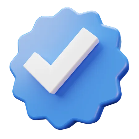 3 D Social Media Blue Verified 3D Icon