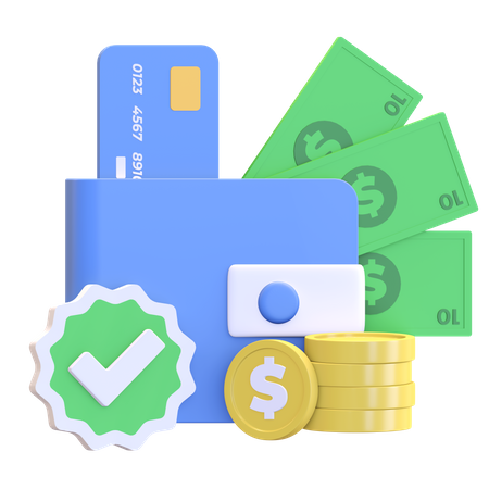 Verified wallet  3D Icon