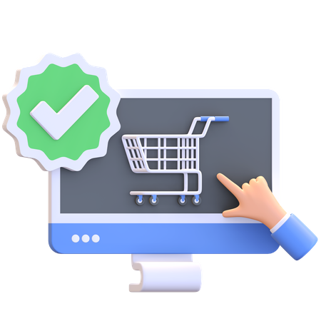 Verified web online shop  3D Icon