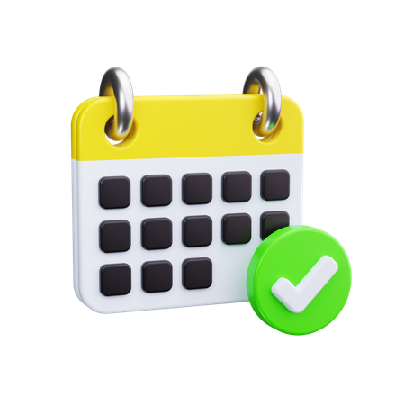 Vérifier le calendrier  3D Icon