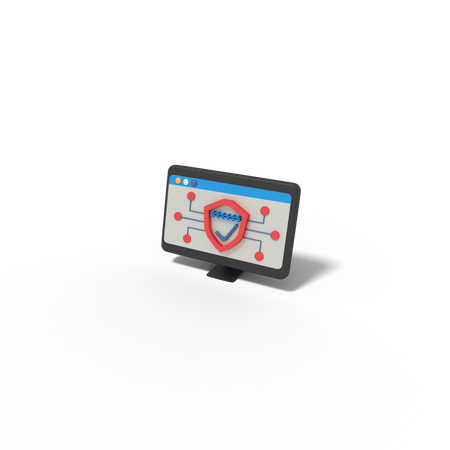 Vérifier la sécurité Web  3D Icon