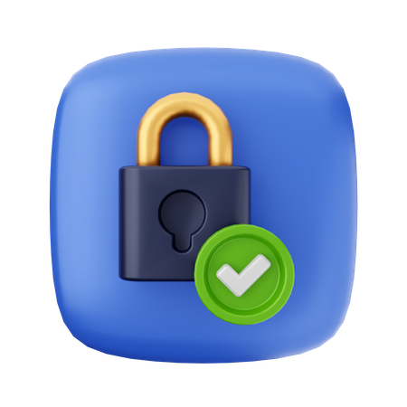 Vérifier le cadenas  3D Icon