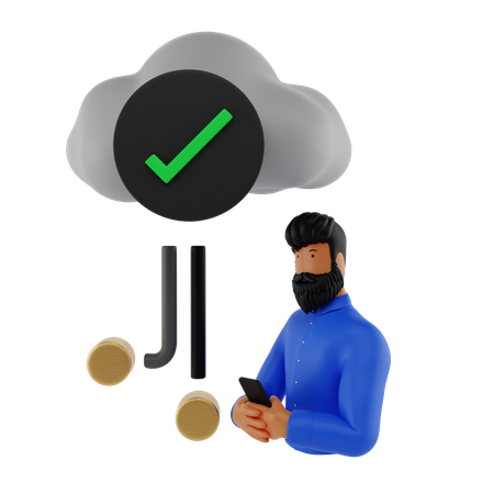 Vérifier le réseau cloud  3D Icon