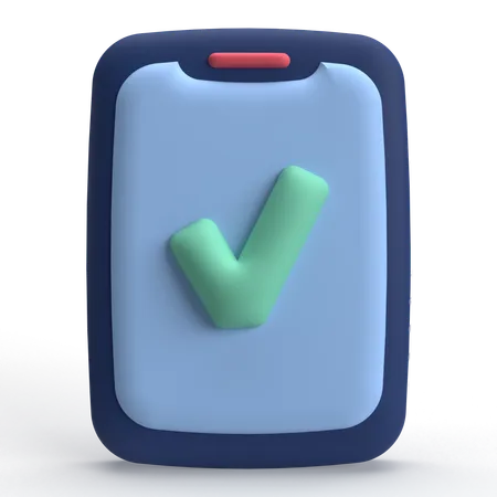 Verifiziertes Mobiltelefon  3D Icon