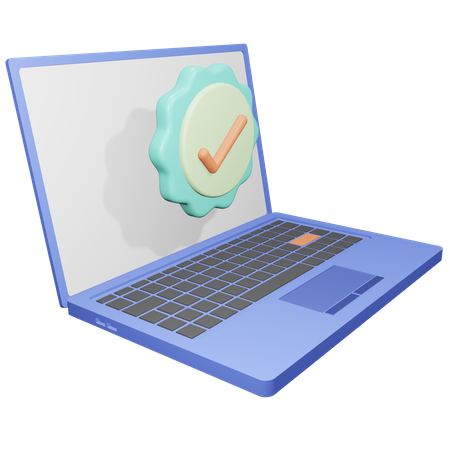 Verifizierter Laptop  3D Icon