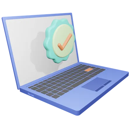 Verifizierter Laptop  3D Icon