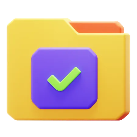 Verifizierter Ordner  3D Icon