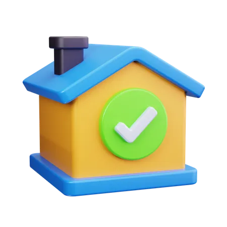 Verifiziertes Haus  3D Icon