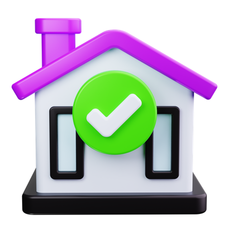 Verifiziertes Haus  3D Icon