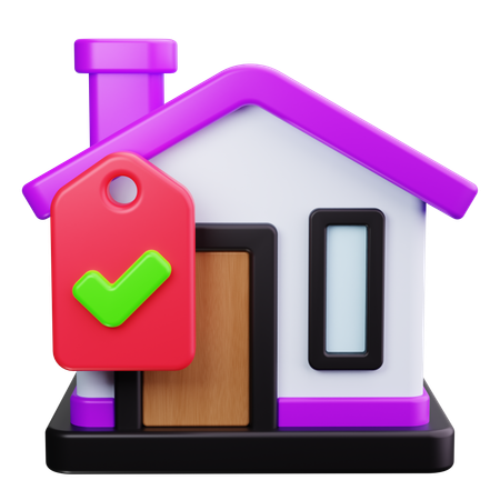 Verifiziertes Haus  3D Icon