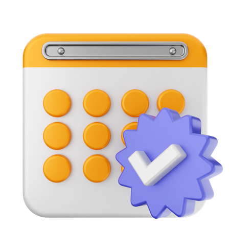 Verify Calendar  3D Icon