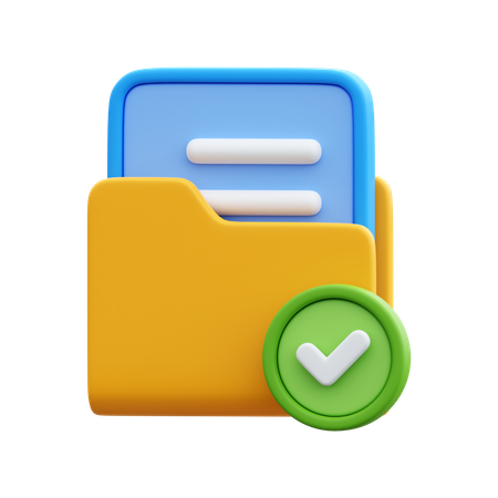 Verify Folder  3D Icon