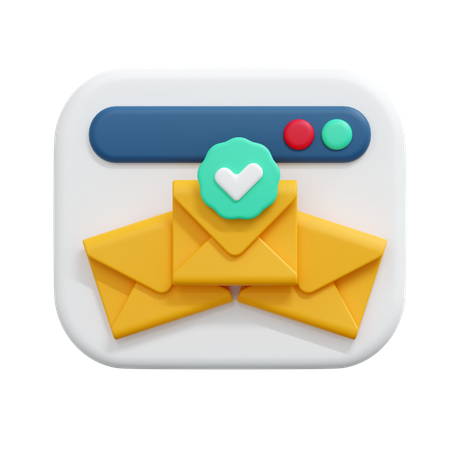 Verify mail message  3D Icon